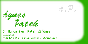 agnes patek business card